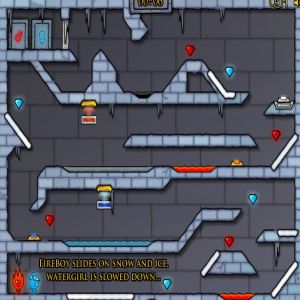 As imagenes e detalhes do jogo de Fogo e Água 3 - Templo do Gelo